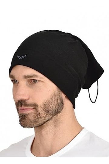 Trigema Herren Fleece Mützen-Schlauchschal Echarpe, Noir 008 , Large Homme