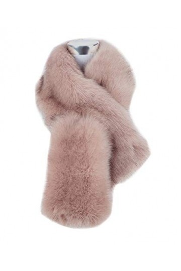 Saferin Hiver faux fourrure foulard Wrap femmes pour fête de mariage Rose foncé 