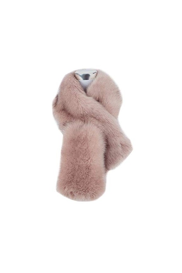 Saferin Hiver faux fourrure foulard Wrap femmes pour fête de mariage Rose foncé 