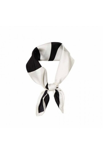 Hermine Hold Signature Écharpe en soie, BLACK-BLACTE