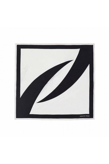 Hermine Hold Signature Écharpe en soie, BLACK-BLACTE