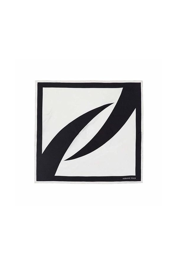 Hermine Hold Signature Écharpe en soie, BLACK-BLACTE