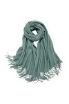 LumiSyne Hiver Senior Écharpe En Cachemire Couleur Unie Pour Femme Chaud Pashmina Foulards Frange Laine Douce Longue Épaissie