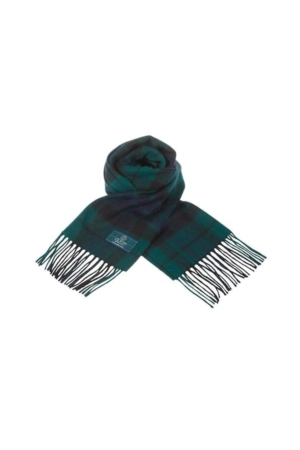Clans of Scotland - Écharpe tartan 100 % pure laine dagneau écossais - 100 % laine - Écharpe tartan en pure laine - Disponib