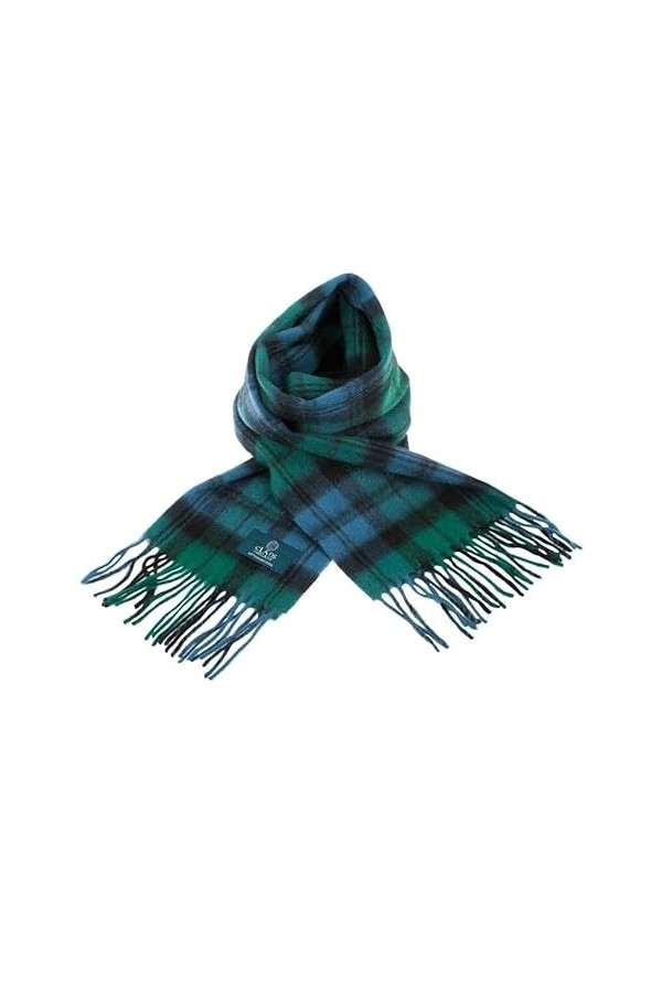 Clans of Scotland - Écharpe tartan 100 % pure laine dagneau écossais - 100 % laine - Écharpe tartan en pure laine - Disponib