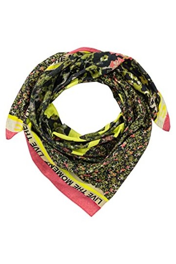 Replay Écharpe en Aquarelle Peinte à la Main Cou, Vert, Taille Unique Femme
