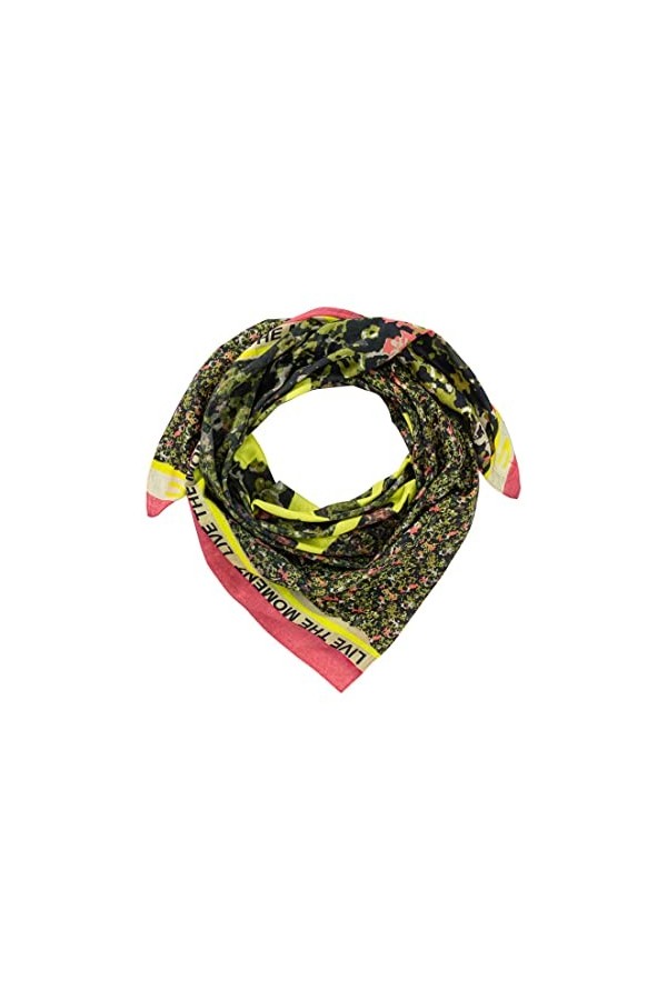 Replay Écharpe en Aquarelle Peinte à la Main Cou, Vert, Taille Unique Femme