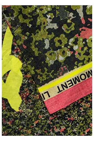 Replay Écharpe en Aquarelle Peinte à la Main Cou, Vert, Taille Unique Femme