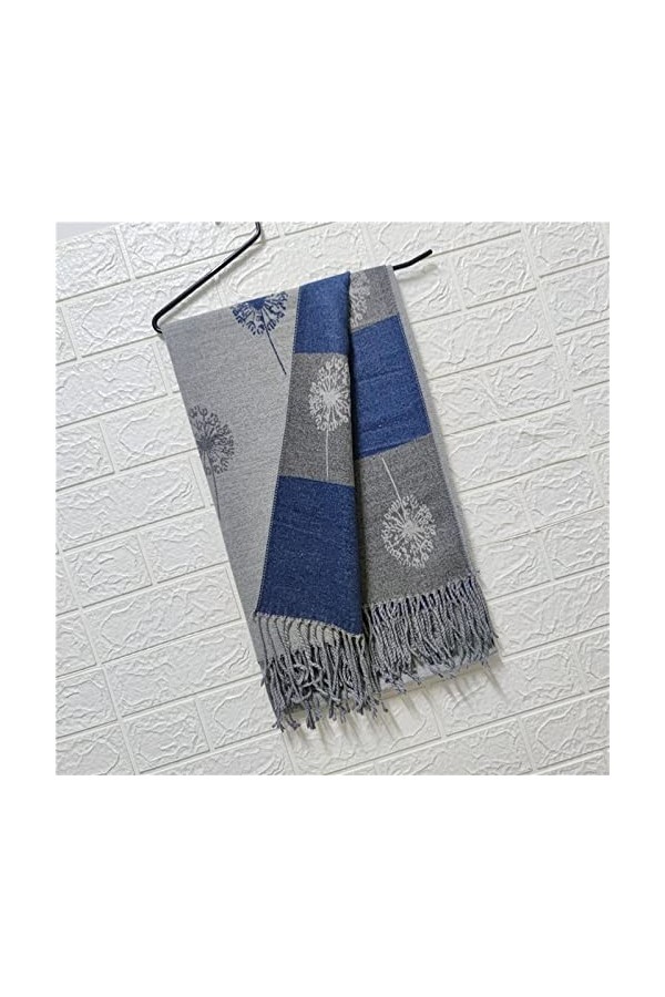 XLUSIV Grande écharpe longue et épaisse en cachemire véritable pour femme, gris, taille unique