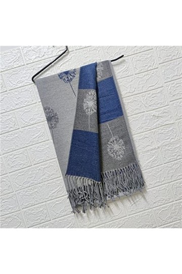 XLUSIV Grande écharpe longue et épaisse en cachemire véritable pour femme, gris, taille unique