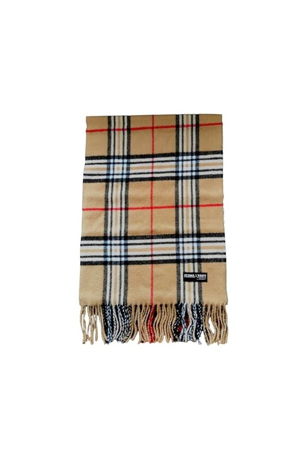 Écharpe pour femme 100 % Climaxsoft douce comme du cachemire – Fabriqué en Allemagne – Couleur unie et à carreaux – 180 x 3