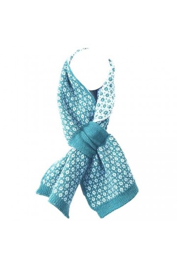 Purple Possum® Écharpe à enfiler style scandinave pour femme chaude et confortable en tricot tricoté Motif floral abstrait Bl