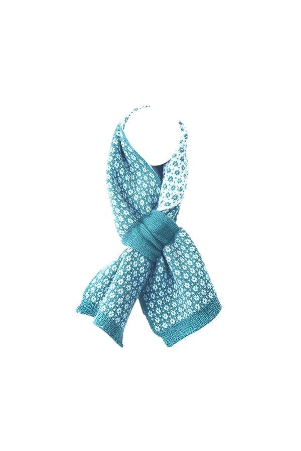 Purple Possum® Écharpe à enfiler style scandinave pour femme chaude et confortable en tricot tricoté Motif floral abstrait Bl