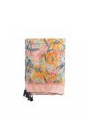 House of Disaster Foulard pour femmes Eden Stola Echarpe Elégante Légère avec un motif floral et des pompons Roses dans un jo
