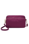 Zylione Sac à bandoulière portable en nylon avec cordon de serrage pour femme, violet, Taille unique