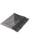 Foulard réversible 100 % cachemire pour femme, 2 tons gris doux, 70 x 200 cm