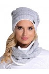 filloo KPL-17-10 Bonnet + Cache-Cou Feminin Top Qualité Élégant- Fabriqué En UE, blanc,UNI