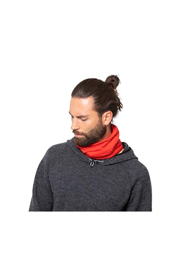 GIESSWEIN Lécharpe multifonctionnelle Eisenstein rouge ONE SIZE - écharpe tubulaire douce en 100% laine mérinos, écharpe pou