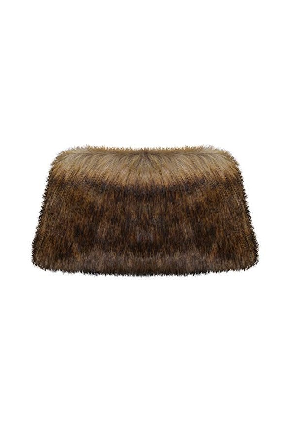 Ro Rox Col Châle Glamour en Fausse Fourrure Clara de Party Années 1920 1950 Marron, L-XL 