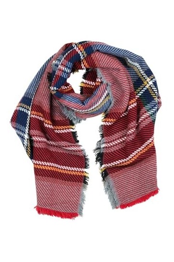 collezione alessandro Carreaux Écharpe, Rouge, Taille Unique Femme