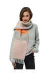 Minus Femme Lakira Striped Scarf 2 Écharpe rayée, 9477 Wood smoke striped, Taille unique EU