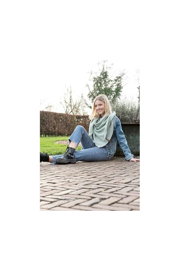 Knit Factory - Liv Châle - Vintage Green - 190x85 cm