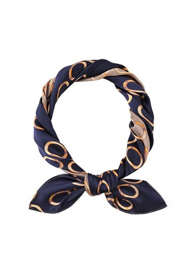 Houlife Foulard vintage pour femme 100 % satin de soie Motif petits carrés 53 x 53 cm - Multicolore - S