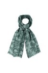 LES POULETTES - Echarpe 100% Laine Motifs Cachemire Vert De Gris