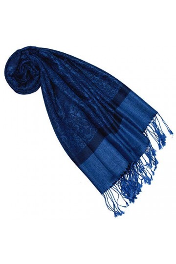 LORENZO CANA - Echarpe - Imprimé cachemire - Femme - Bleu - Taille unique