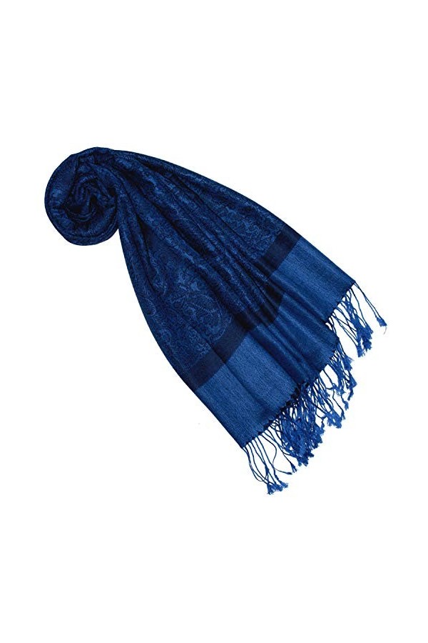 LORENZO CANA - Echarpe - Imprimé cachemire - Femme - Bleu - Taille unique