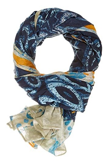 Camel Active Womenswear 307420/7V42 Écharpe carrée, Bleu foncé, Taille Unique Femme