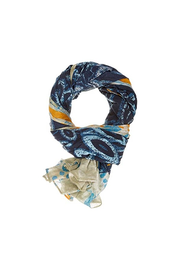 Camel Active Womenswear 307420/7V42 Écharpe carrée, Bleu foncé, Taille Unique Femme