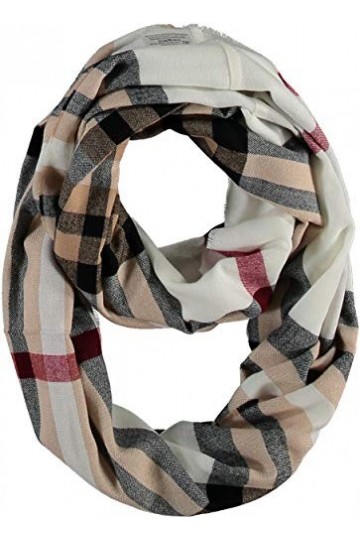 FRAAS Echarpe Loop 60 x 78 cm - Made in Germany - Echarpe tubulaire à carreaux pour femmes - Polyacrylique