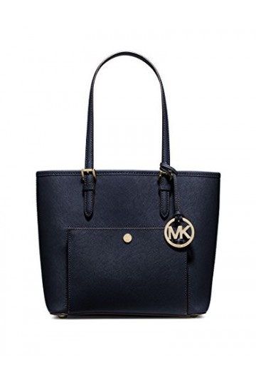 Michael Michael Kors Jet Set Sac fourre-tout à poche moyenne à boutons-pression bleu marine , bleu marine, taille M, Bleu ma