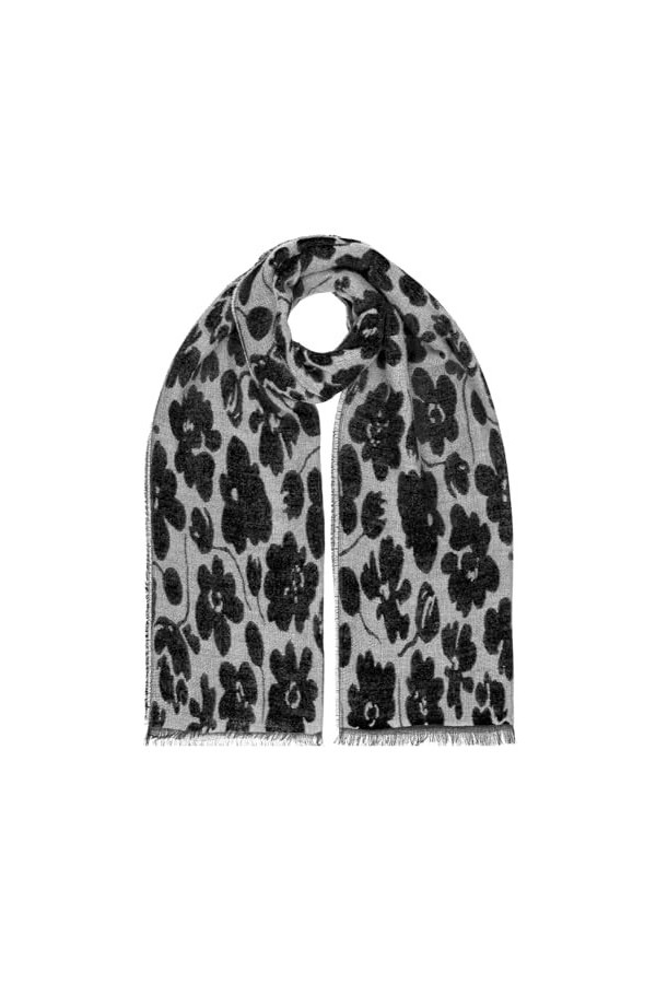 HAT YOU Écharpe en modal pour femme avec motif floral, Violet, taille unique