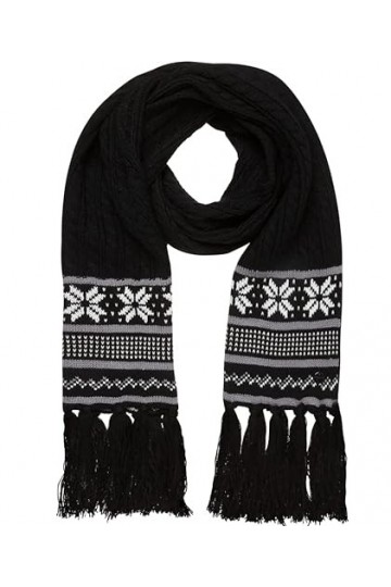 Tamaris Zapel Écharpe, Jet Black-Antique White, Taille Unique Femme