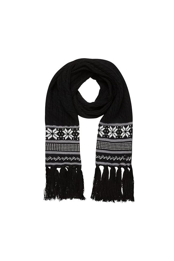 Tamaris Zapel Écharpe, Jet Black-Antique White, Taille Unique Femme