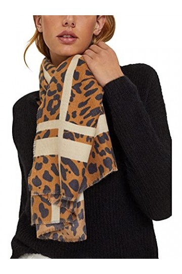 ESPRIT 991CA1Q305 Écharpe Tendance, 255/BARK, 1SIZE Femme