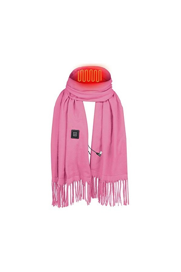 Bilisder Écharpe Chauffante Électrique avec 3 Réglages de Température, Écharpe Chaude Unisexe en Polaire Douce pour lhiver E