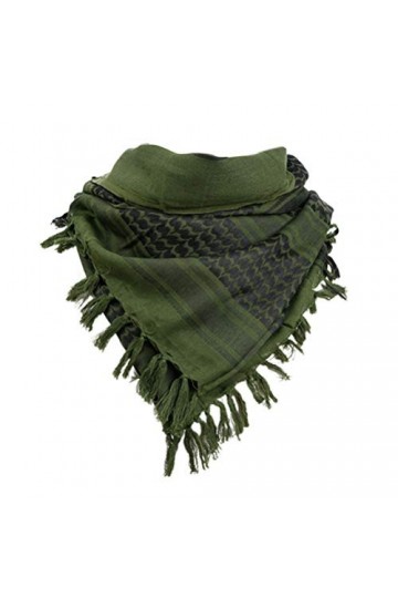 LIOOBO Écharpe en coton militaire carrée, respirante, foulard palestine pour les voyages en plein air. - Vert - M