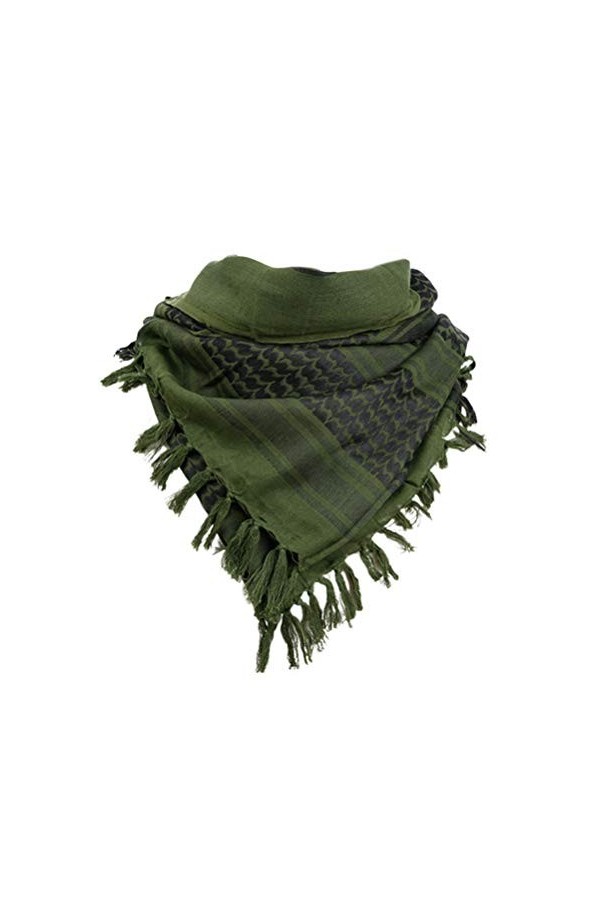 LIOOBO Écharpe en coton militaire carrée, respirante, foulard palestine pour les voyages en plein air. - Vert - M