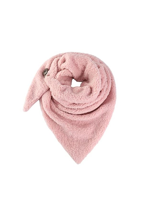 Ever Bloom Écharpe dhiver triangle pour femme chaude et épaisse avec bouton, couleur unie, kaki, One Size