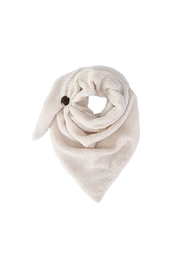 Ever Bloom Écharpe dhiver triangle pour femme chaude et épaisse avec bouton, couleur unie, kaki, One Size