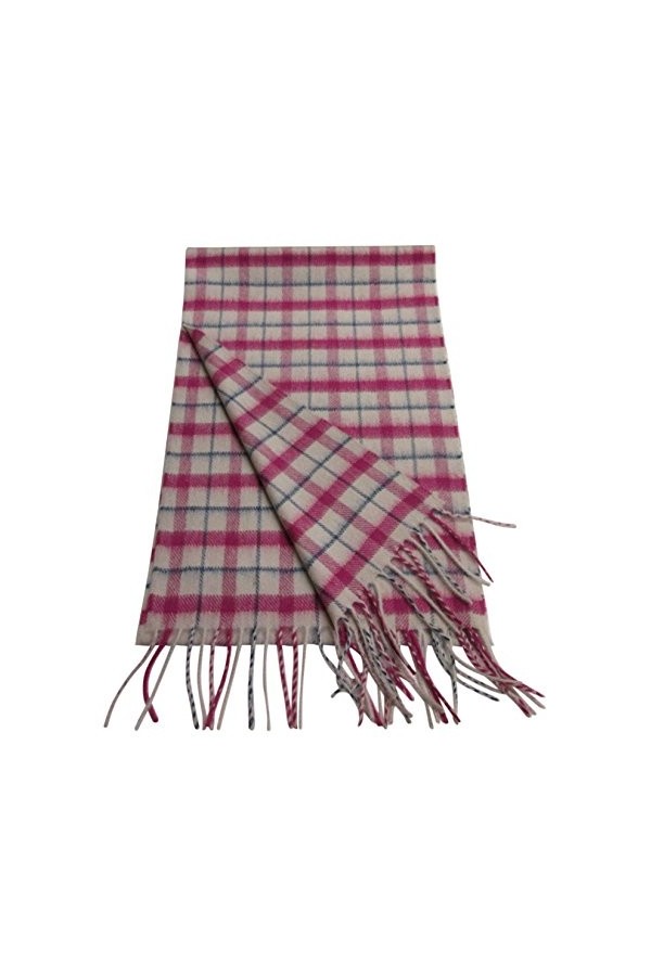 MADE IN SCOTLAND - Echarpe - Femme Beige/Cerise/Navy Taille unique
