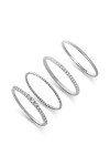 Meissa Lot de 4 Bague Plaqué Or/Argent Bague en Pierres pour Femme Empilable délicate Ultra Fine Bague Bijoux Cadeau Or, 49 