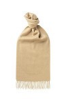 Glen Isla Écharpe 100 % laine dagneau - Beige camel uni - Fabriqué en Grande-Bretagne, Beige camel., 165cm x 25cm