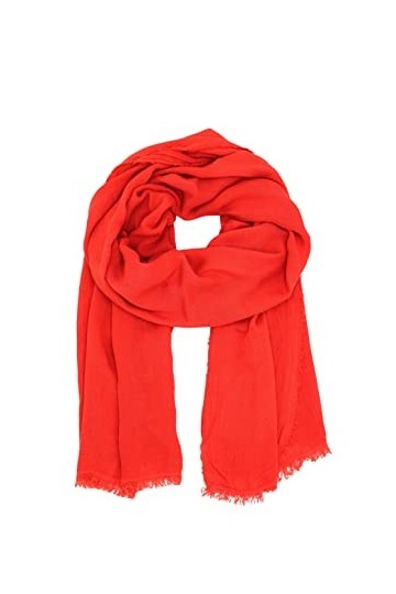 Leslii Écharpe fine légère en bambou uni, rouge, 181cm x 47cm