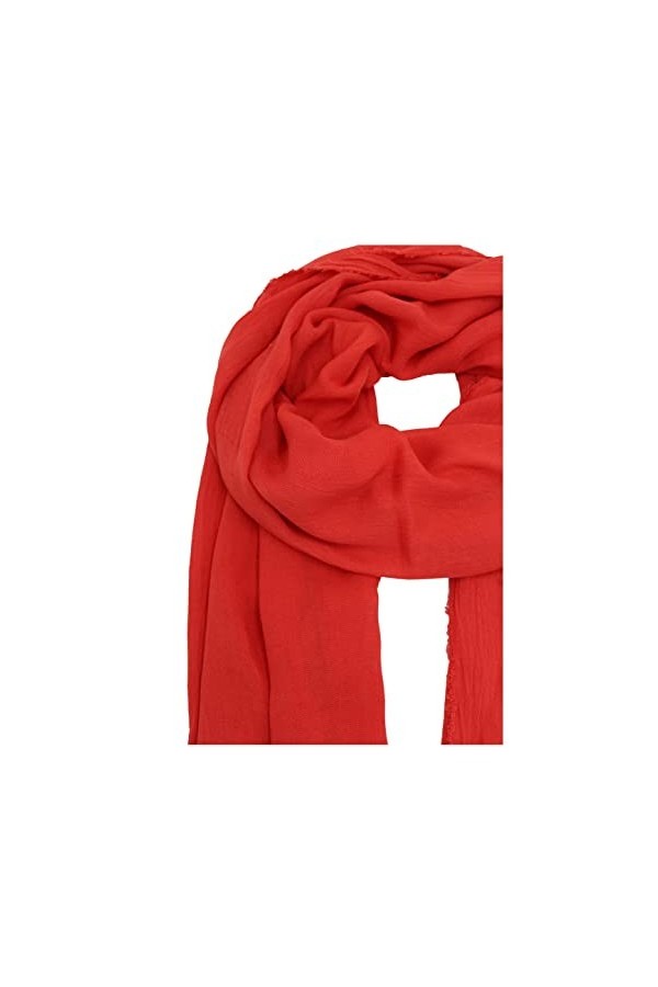 Leslii Écharpe fine légère en bambou uni, rouge, 181cm x 47cm