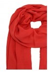 Leslii Écharpe fine légère en bambou uni, rouge, 181cm x 47cm