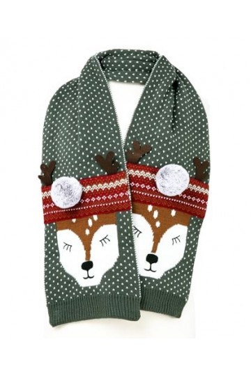 Joe Browns Écharpe tricotée avec Pompon en Forme de cerf Temps Froid, Multicolore, Taille Unique Femme